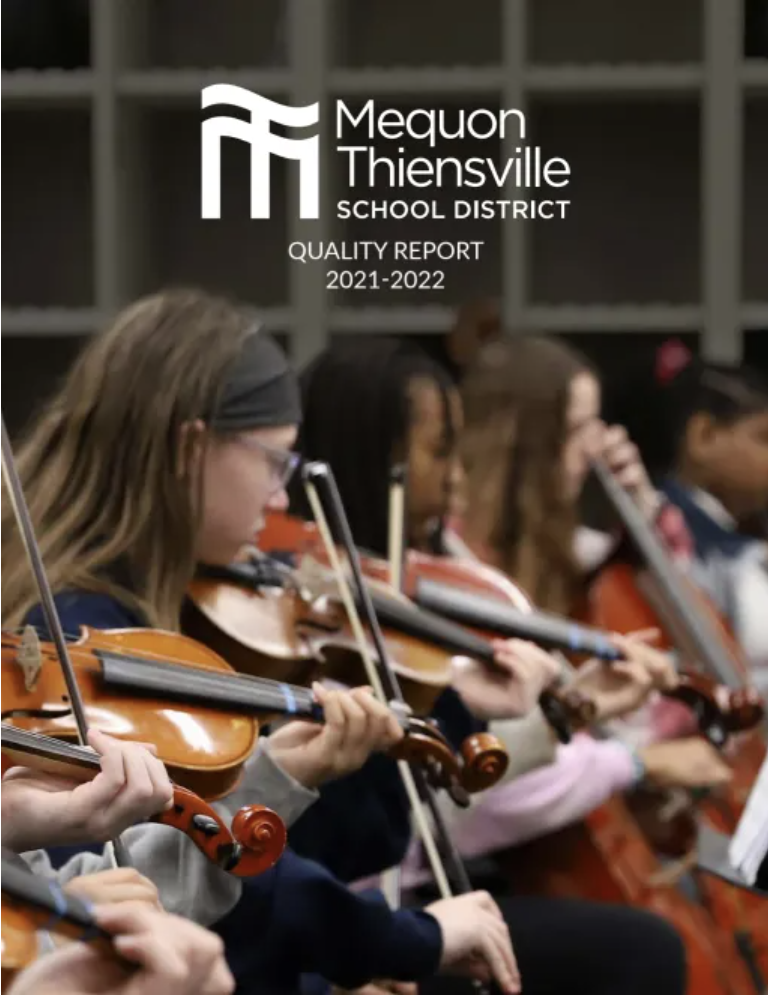 2021-2022 Quality Report cover featuring a row of middle school girls playing string instruments.